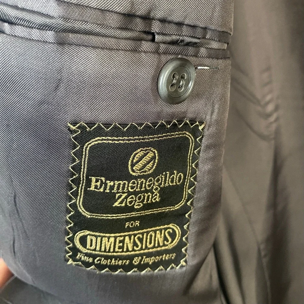 Ermenegildo Zegna Sport Coat Mens IT 56‎ US 46 Charcoal Gray Wool Blazer Italy